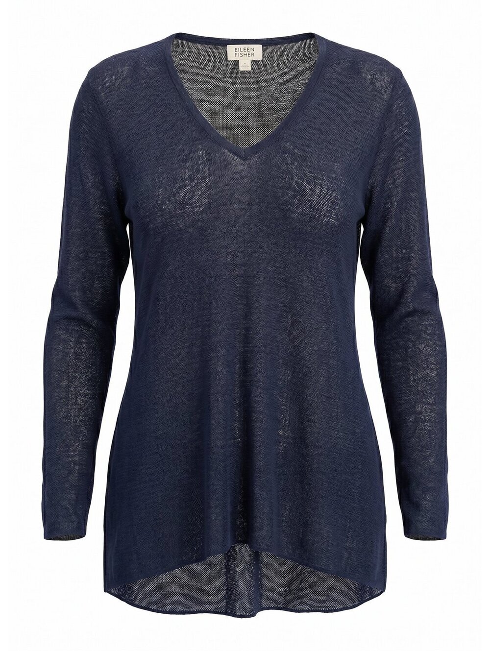 Eileen Fisher Navy Blue Lightweight V-Neck Sweater Size M Italian Yarn